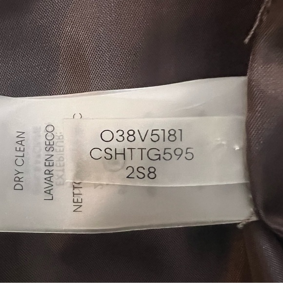 CALVIN KLEIN Houndstooth Button Front Strapless Top Coffee Bean Multi Size 10 - Picture 9 of 12